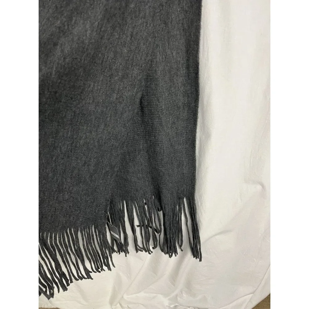 $69.50 Lucky Brand‎ Solid Brushed Scarf Fringe ONE SIZE Gray.